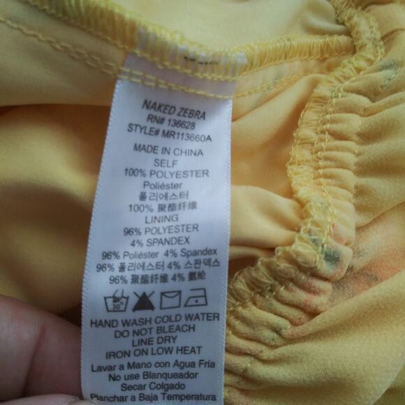 Naked Zebra Yellow Floral Halter Wide Leg Jumpsuit Size Small - Picture 10 of 10